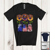 MacnyStore - American Flag Sunflower, Amazing 4th Of July Dachshund Owner, Women Patriotic Group T-Shirt