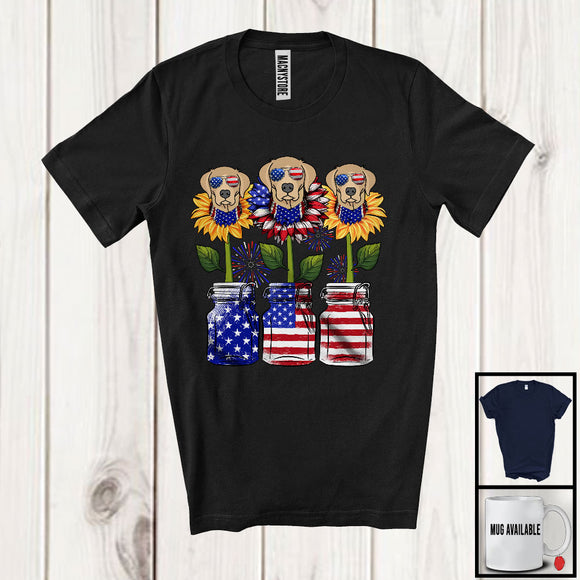 MacnyStore - American Flag Sunflower, Amazing 4th Of July Labrador Retriever Owner, Women Patriotic Group T-Shirt