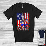 MacnyStore - American Flag With Dirt Bike Driver, Awesome 4th Of July USA Fireworks, Patriotic Group T-Shirt