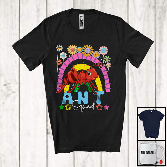 MacnyStore - Ant Squad, Adorable Flowers Rainbow Animal Lover, Floral Matching Women Girls Group T-Shirt