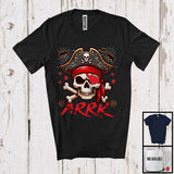 MacnyStore - Arrr Pirate Face, Scary Halloween Costume Pirate Heart Eyepatch, Matching Couple Family Group T-Shirt