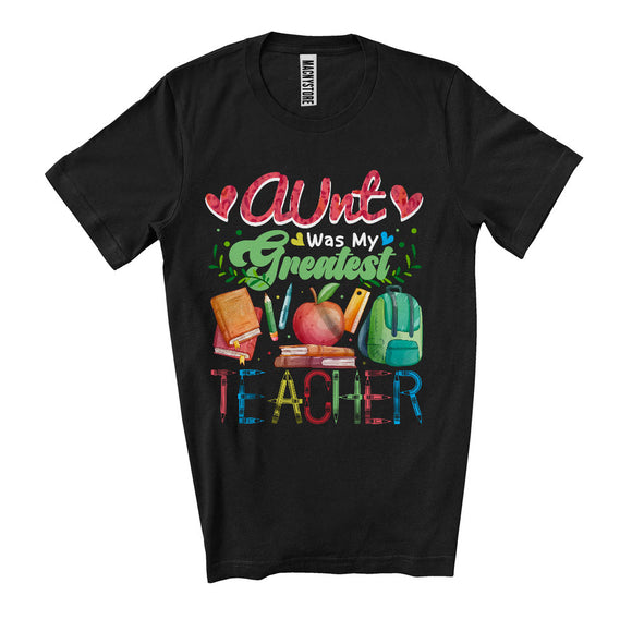 MacnyStore - Aunt Was My Greatest Teacher, Amazing Mother's Day School Things, Family Teacher Group T-Shirt