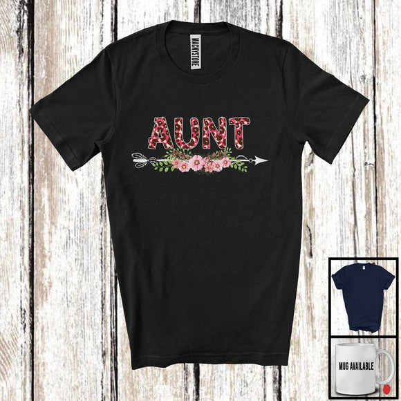 MacnyStore - Aunt, Adorable Mother's Day Leopard Flowers Lover, Matching Proud Aunt Family Group T-Shirt