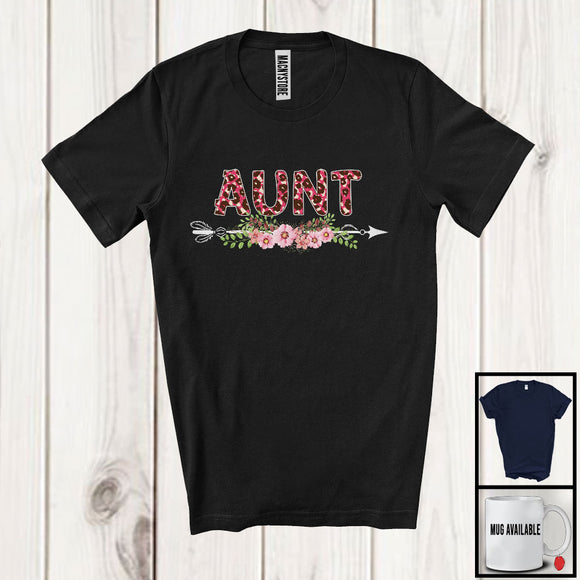 MacnyStore - Aunt, Adorable Mother's Day Pink Leopard Flowers Lover, Matching Family Group T-Shirt