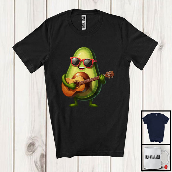 MacnyStore - Avocado Playing Guitar, Lovely Fruit Vegan Guitar Player, Musical Instrument Lover T-Shirt