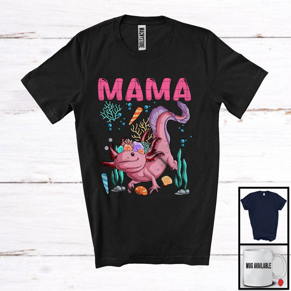 MacnyStore - Axolotl Mama, Lovely Mother's Day Axolotl Lover Flowers, Matching Family Group T-Shirt