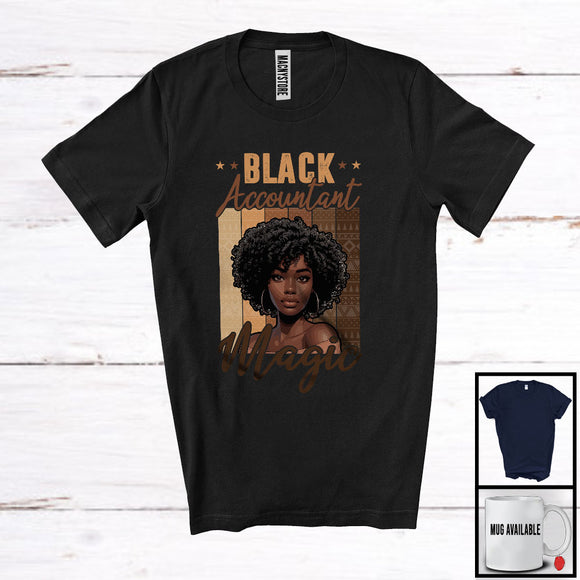 MacnyStore - Black Accountant Magic, Proud Juneteenth Black History Afro Woman, African American T-Shirt