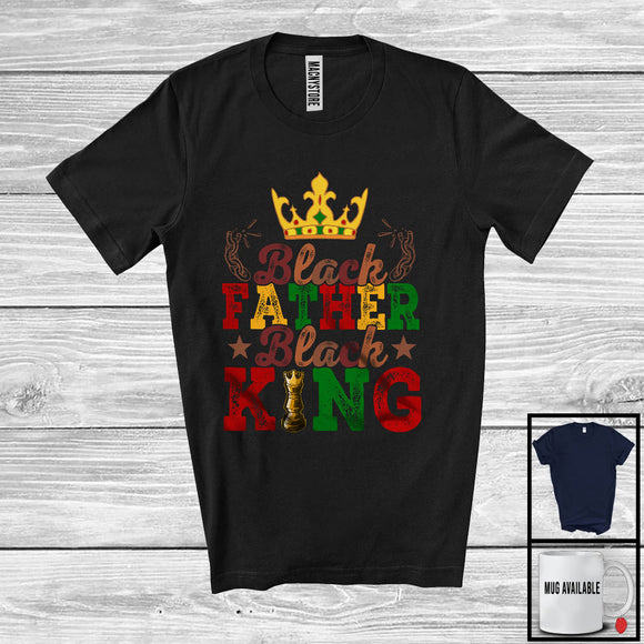 MacnyStore - Black Father Black King, Amazing Juneteenth Crown Lover, Afro African American Pride T-Shirt