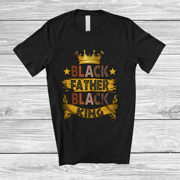 MacnyStore - Black Father Black King; Awesome Father's Day African American Afro; Family Group T-Shirt