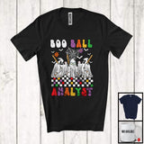 MacnyStore - Boo Ball Analyst; Colorful Halloween Three Ghost Baseball Player Playing; Sport Team T-Shirt