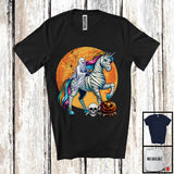 MacnyStore - Boo Ghost Riding Unicorn Mummy, Humorous Halloween Unicorn Pumpkin, Trick Or Treat Candy T-Shirt