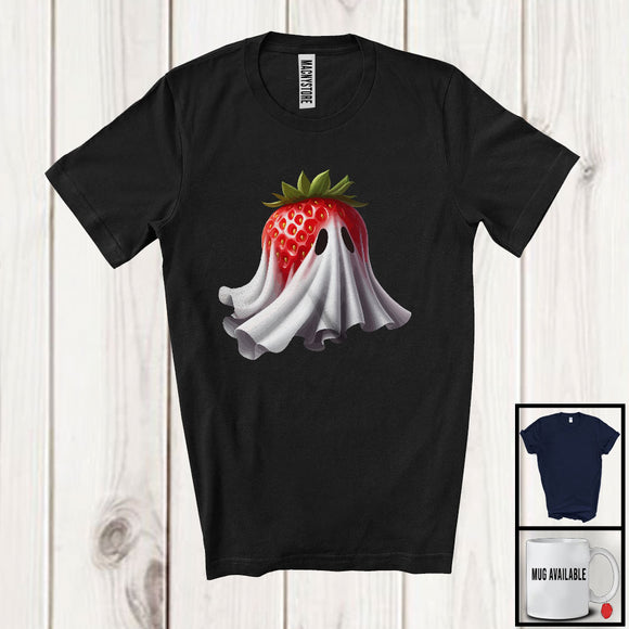 MacnyStore - Boo Ghost Strawberry Costume, Amazing Halloween Fruit Lover, Matching Vegan Family Group T-Shirt