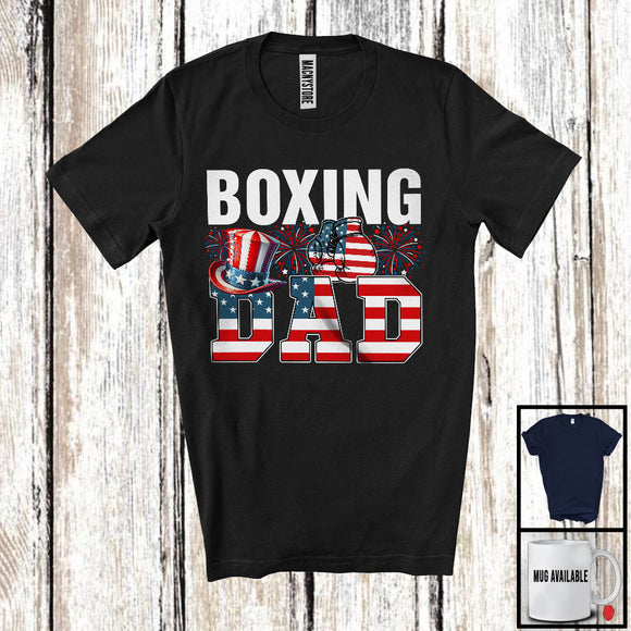 MacnyStore - Boxing Dad, Amazing Father's Day 4th Of July American Flag, Sport Player Team Patriotic T-Shirt