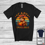 MacnyStore - Capy Thanksgiving; Happy Thanksgiving Capybara Animal Fall Pumpkin Leaves; Vintage Retro T-Shirt
