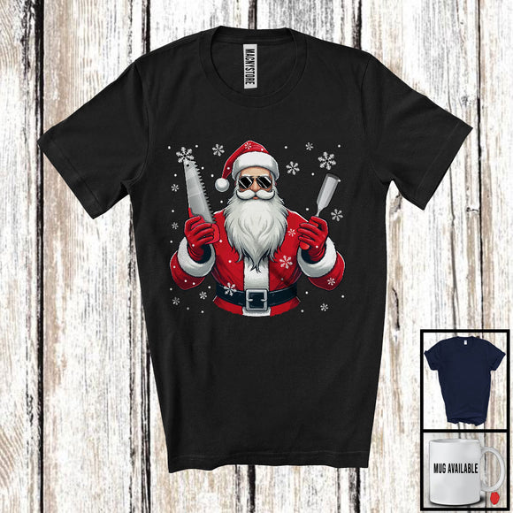 MacnyStore - Carpenter Santa, Awesome Christmas Santa Sunglasses, Snowing Matching Careers Group T-Shirt