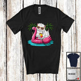 MacnyStore - Cat On On Flamingo Float; Joyful Summer Vacation Hawaii; Pool Beach Family Group T-Shirt