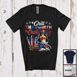 MacnyStore - Chill The Fourth Out, Lovely 4th Of July USA Flag Shetland Sheepdog Fireworks, Proud Patriotic T-Shirt