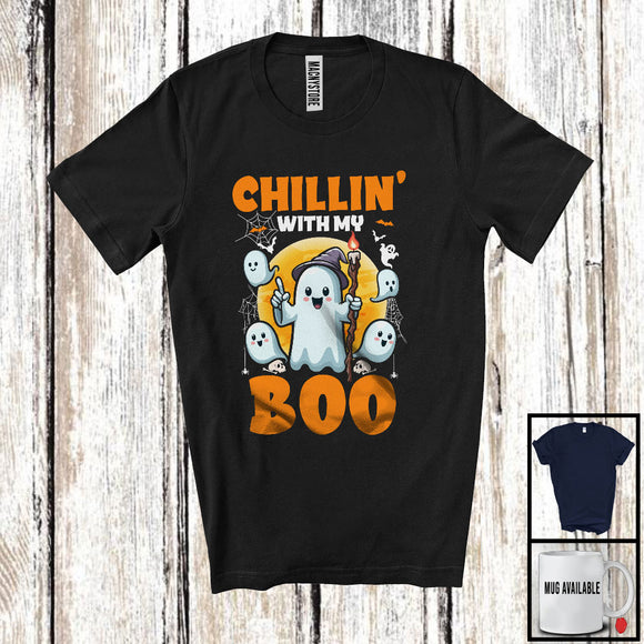 MacnyStore - Chillin' With My Boo, Humorous Halloween Witch Boo Ghost Lover, Family Group T-Shirt