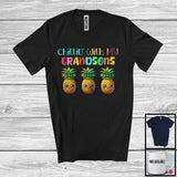 MacnyStore - Chillin' With My Grandsons; Colorful Three Pineapple Vegetables Vegan Fruit; Family Group T-Shirt