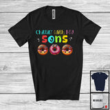 MacnyStore - Chillin' With My Sons; Colorful Three Donut Food Lover; Matching Family Group T-Shirt
