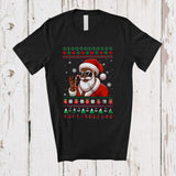 MacnyStore - Christmas Santa Afro Man; Fantastic X-mas Sweater Black African American Santa; Family T-Shirt