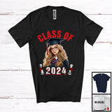 MacnyStore - Class Of 2024, Proud Graduation Graduate Women Girl, Matching School Student Group T-Shirt