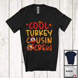 MacnyStore - Cool Turkey Cousin Crew; Awesome Thanksgiving Plaid Pumpkin Turkey; Autumn Family Group T-Shirt