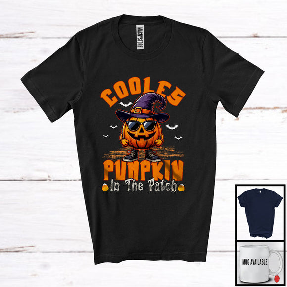 MacnyStore - Coolest Pumpkin In The Patch, Scary Halloween Witch Carved Pumpkin Sunglasses, Family Group T-Shirt