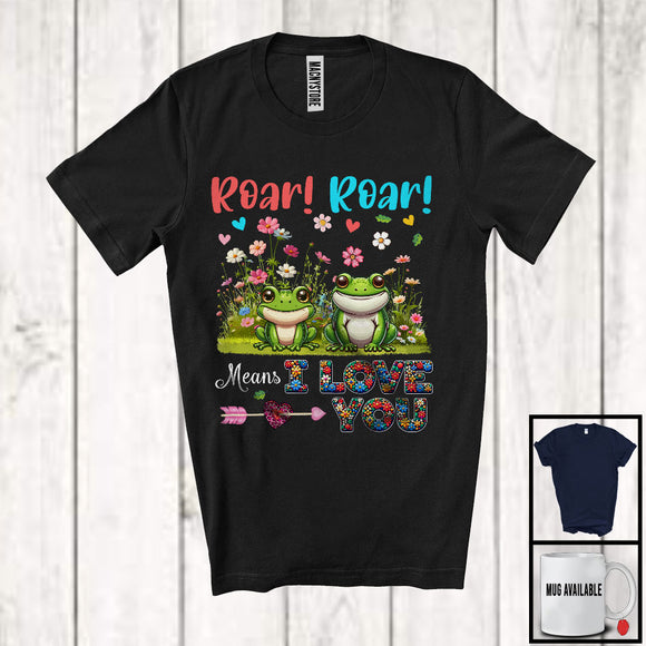 MacnyStore - Croak Croak Means I Love You, Adorable Frogs Flowers Animal, Matching Farmer Lover T-Shirt