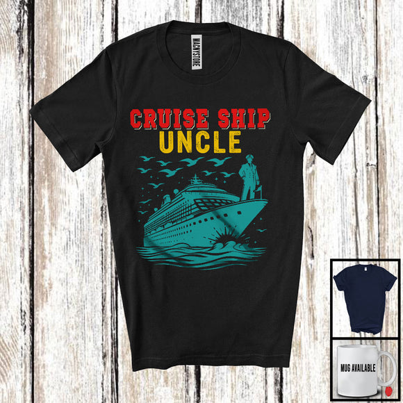 MacnyStore - Cruise Ship Uncle, Humorous Vintage Father's Day Cruise Ship Lover, Matching Uncle Family T-Shirt