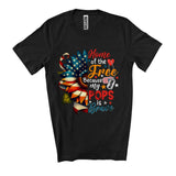MacnyStore -  Custom Name Home Of The Free Pops Is Brave, Proud 4th Of July US Flag Sunflower, Veteran T-Shirt