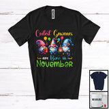 MacnyStore - Cutest Gnomes Are Born In November; Lovely Birthday Three Gnomes Squad; Family Group T-Shirt