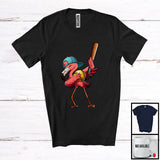MacnyStore - Dabbing Flamingo Playing Softball, Adorable Flamingo Lover, Sport Playing Player Trainer Team T-Shirt