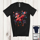 MacnyStore - Dabbing Flamingo With American Flag Fireworks, Awesome 4th Of July Flamingo Lover, Patriotic Group T-Shirt