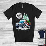 MacnyStore - Dabbing Gnome On Police Car; Joyful Christmas Moon Snowing Gnome; Police Car Driver Lover T-Shirt