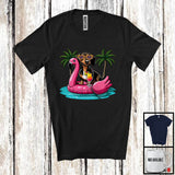 MacnyStore - Dachshund On Flamingo Float; Joyful Summer Vacation Hawaii; Pool Beach Family Group T-Shirt