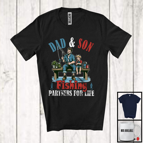 MacnyStore - Dad And Son Fishing Partners For Life, Joyful Father's Day Family, Matching Fishing Lover T-Shirt