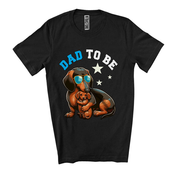 MacnyStore - Dad To Be, Lovely Father's Day Dachshund New Dad, Pregnancy Announcement Animal Family T-Shirt