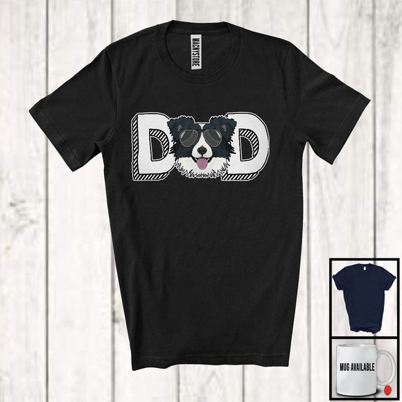 MacnyStore - Dad, Adorable Father's Day Border Collie Owner Lover Sunglasses, Daddy Family Group T-Shirt