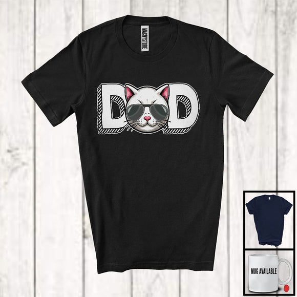 MacnyStore - Dad, Adorable Father's Day Cat Owner Lover Sunglasses, Daddy Family Group T-Shirt