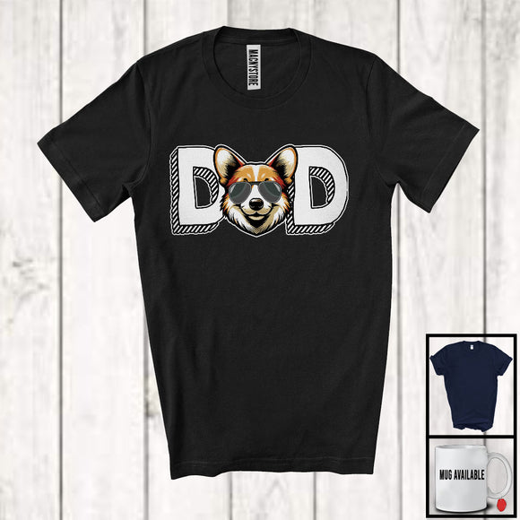 MacnyStore - Dad, Adorable Father's Day Corgi Owner Lover Sunglasses, Daddy Family Group T-Shirt