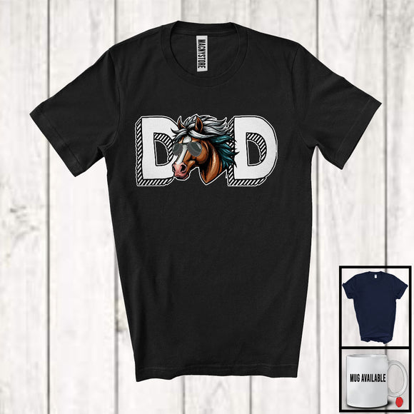 MacnyStore - Dad, Adorable Father's Day Horse Farm Animal, Farmer Matching Daddy Family Group T-Shirt