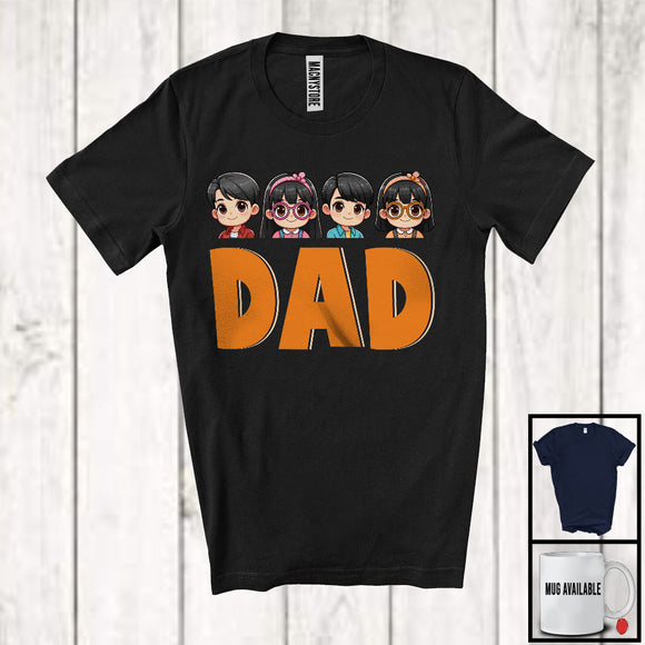 MacnyStore - Dad, Adorable Father's Day Son Daughter, Matching Dad Family Group T-Shirt