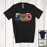 MacnyStore - Dad, Wonderful 4th Of July Father's Day American Flag Pit Bull Owner, Patriotic Family T-Shirt