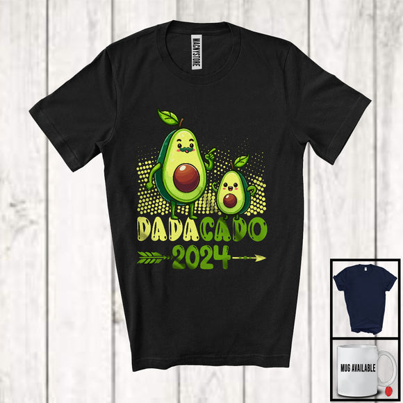 MacnyStore - Dadacado 2024, Wonderful Father's Day Avocado Lover, Fruit Vegan Dad Family Group T-Shirt