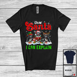 MacnyStore - Dear Santa I Can Explain; Amazing Christmas Three Pit Bulls Owner; X-mas Snowing T-Shirt