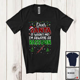 MacnyStore - Dear Santa It Wasn't Me Always At Bassoon; Fantastic Christmas Plaid; Musical Instruments Player T-Shirt
