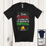 MacnyStore - Dear Santa It Wasn't Me Always At Softball; Fantastic Christmas Plaid; Sport Playing Player Team T-Shirt