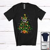 MacnyStore - Devon Rex Cat Christmas Tree Cosplay; Merry X-mas Devon Rex Cat Owner; Snowing Family Group T-Shirt