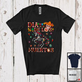 MacnyStore - Dia De Los Muertos; Adorable Unicorn Flowers Sugar Skull Skeleton; Floral Mexican Family Group T-Shirt